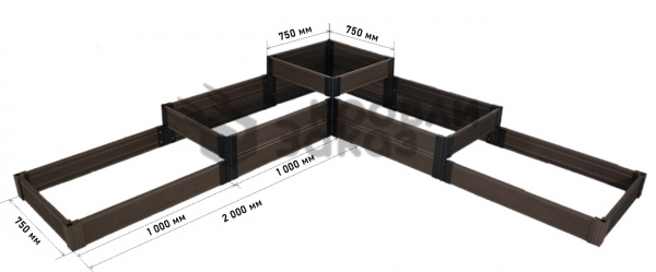 Грядка из ДПК Г-образная